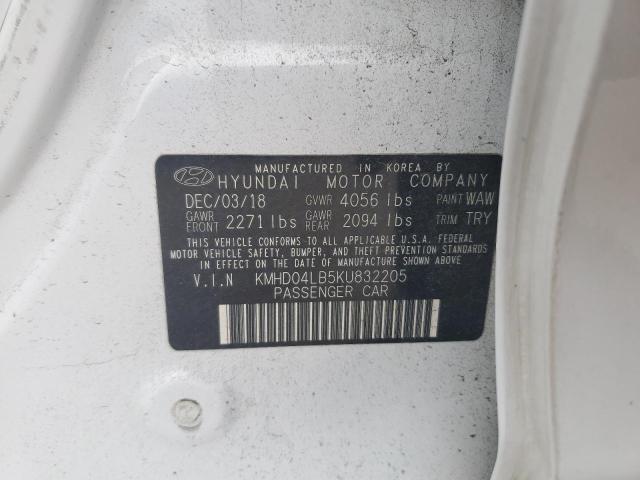 2019 HYUNDAI ELANTRA SP KMHD04LB5KU832205
