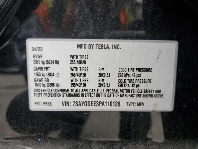 2023 TESLA MODEL Y 7SAYGDEE3PA110126