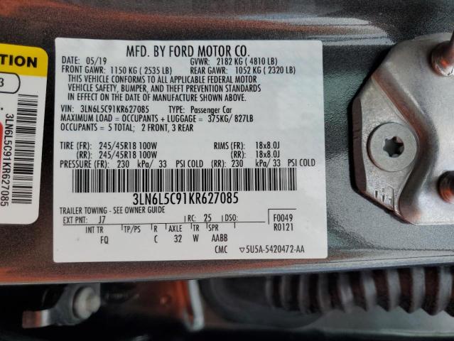 2019 LINCOLN MKZ RESERV 3LN6L5C91KR627085