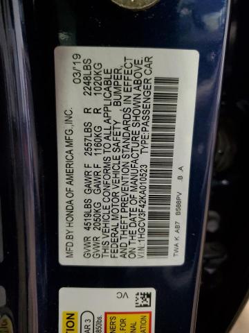 1hgcv3f42ka010523 - 2019 Honda accord hybrid ex - #63189355