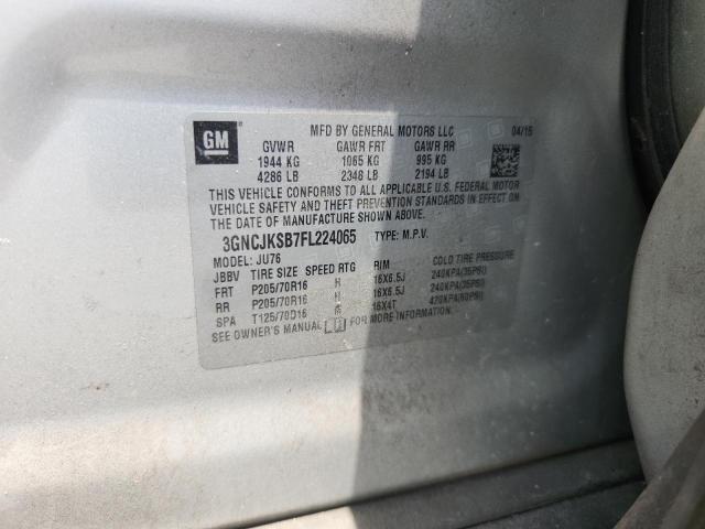 2015 CHEVROLET TRAX LS 3GNCJKSB7FL224065