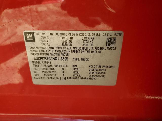 2017 CHEVROLET SILVERADO C1500 LT 3GCPCREC0HG113595