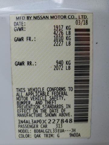 2018 NISSAN ALTIMA 2.5 1N4AL3AP0JC227848