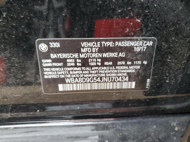 2018 BMW 330 XI WBA8D9G54JNU70434