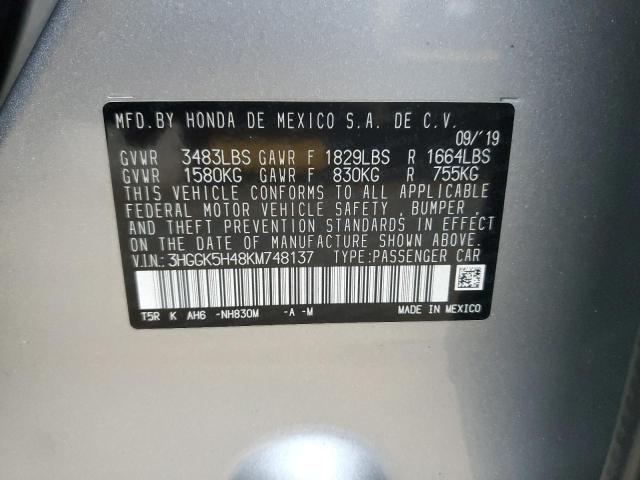 2019 HONDA FIT LX - 3HGGK5H48KM748137