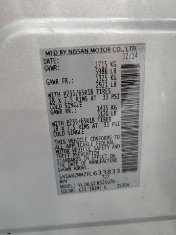 2015 NISSAN PATHFINDER 5N1AR2MM2FC633833