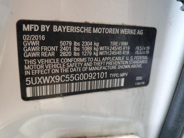 2016 BMW X3 XDRIVE2 5UXWX9C55G0D92101