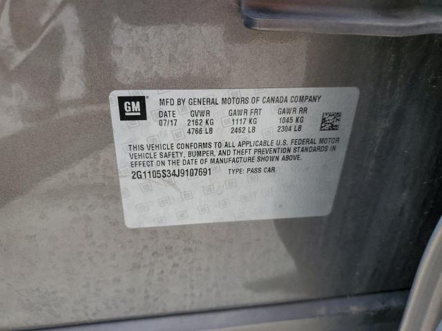 2018 CHEVROLET IMPALA LT 2G1105S34J9107691