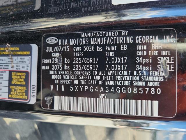 2016 KIA SORENTO LX 5XYPG4A34GG085780