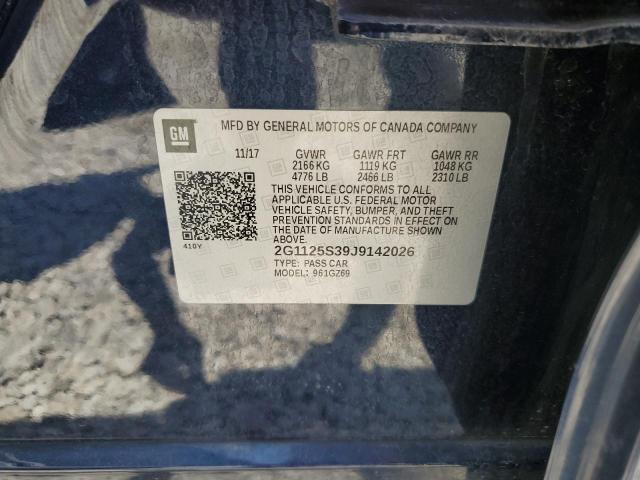 2018 CHEVROLET IMPALA PRE 2G1125S39J9142026