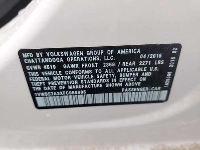 2015 VOLKSWAGEN PASSAT SE 1VWBS7A3XFC088905