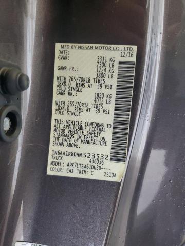 2017 NISSAN TITAN S 1N6AA1R80HN523532