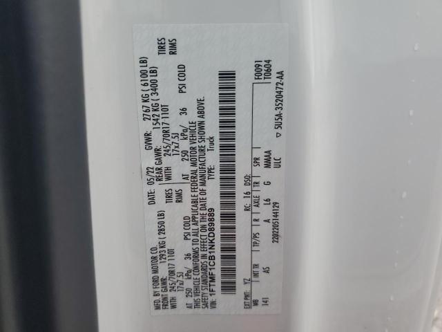 2022 FORD F150 - 1FTMF1CB1NKD89889