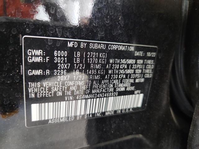 2022 SUBARU ASCENT LIM - 4S4WMAKD4N3468920