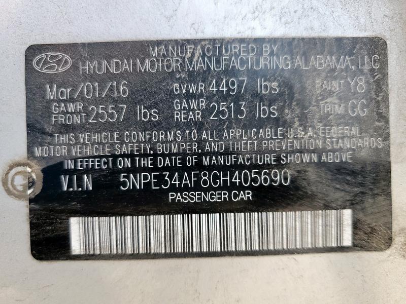 2016 HYUNDAI SONATA SPO - 5NPE34AF8GH405690