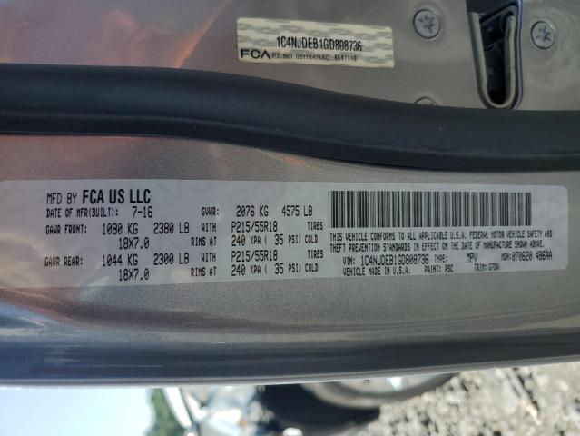 2016 JEEP COMPASS LA 1C4NJDEB1GD808736