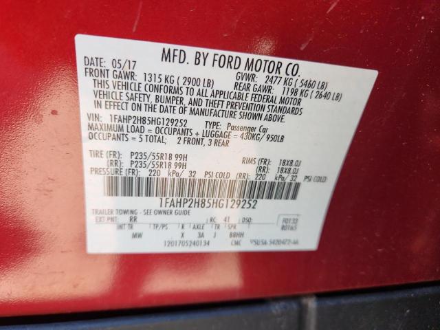 2017 FORD TAURUS SEL 1FAHP2H85HG129252
