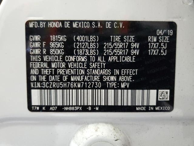 2019 HONDA HR-V EXL 3CZRU5H76KM712730