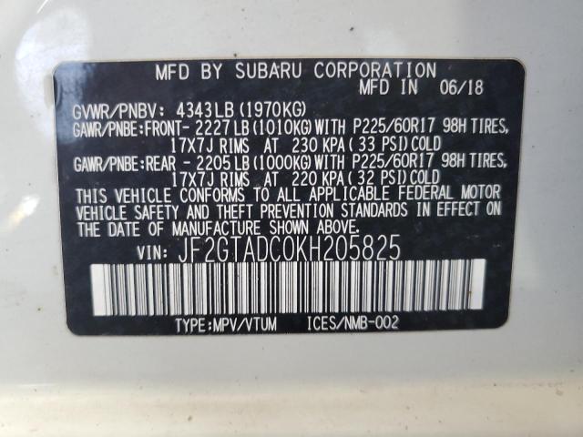 2019 SUBARU CROSSTREK JF2GTADC0KH205825
