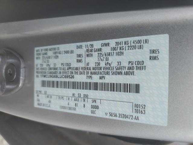 2020 FORD ESCAPE SE - 1FMCU9G69LUC69526