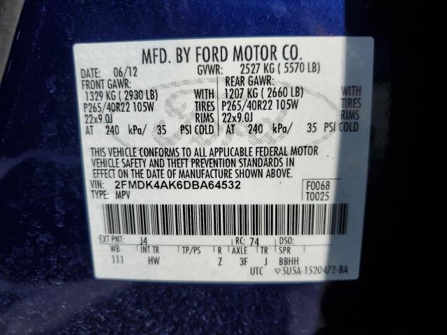 2013 FORD EDGE SPORT - 2FMDK4AK6DBA64532