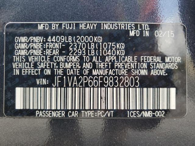 2015 SUBARU WRX STI JF1VA2P66F9832803