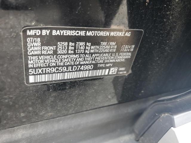 2018 BMW X3 XDRIVE3 5UXTR9C59JLD74980