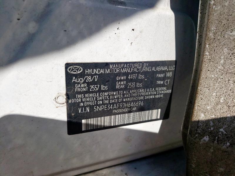 2018 HYUNDAI SONATA SPO 5NPE34AF9JH646696