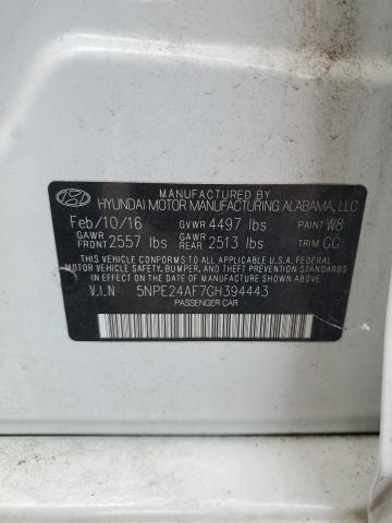 2016 HYUNDAI SONATA SE 5NPE24AF7GH394443