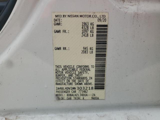 2021 NISSAN ALTIMA SV 1N4BL4DV1MN303218