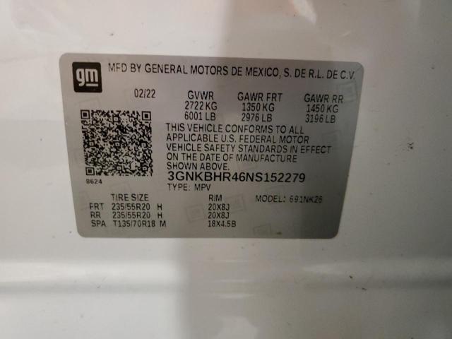 2022 CHEVROLET BLAZER 2LT 3GNKBHR46NS152279