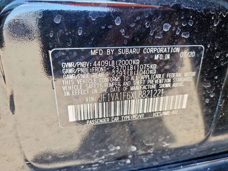 2020 SUBARU WRX PREMIU JF1VA1F6XL8821221