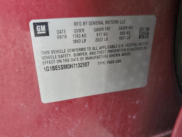 2017 CHEVROLET CRUZE LT 1G1BE5SM0H7132307