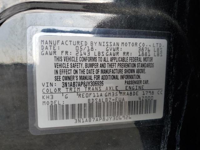 2018 NISSAN SENTRA S 3N1AB7AP8JY306926