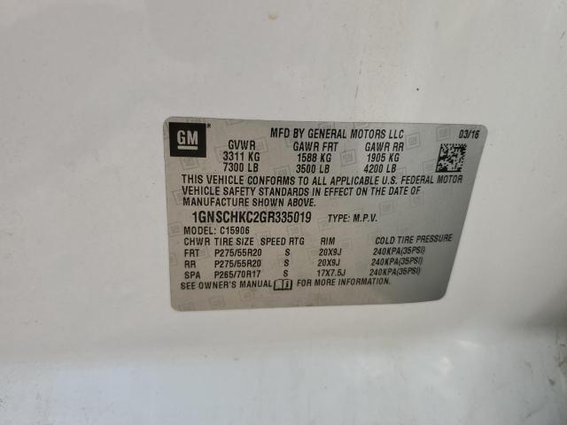 2016 CHEVROLET SUBURBAN C 1GNSCHKC2GR335019