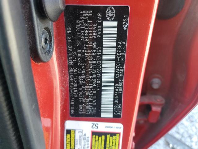 2020 TOYOTA CAMRY SE - 4T1G11AK8LU317163