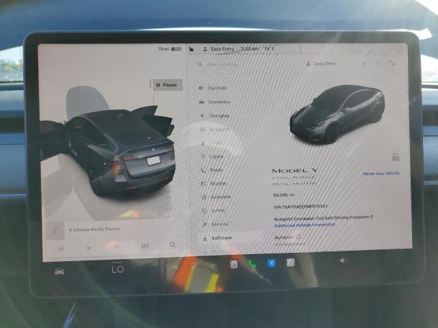2022 TESLA MODEL Y 7SAYGAEE0NF575901