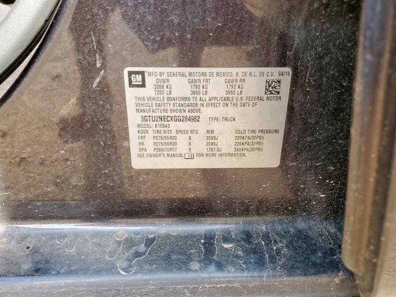 2016 GMC SIERRA K15 3GTU2NECXGG284982