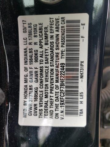2017 HONDA CIVIC EX 19XFC2F78HE222449