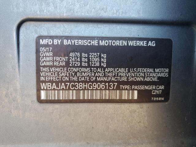2017 BMW 530 XI WBAJA7C38HG906137