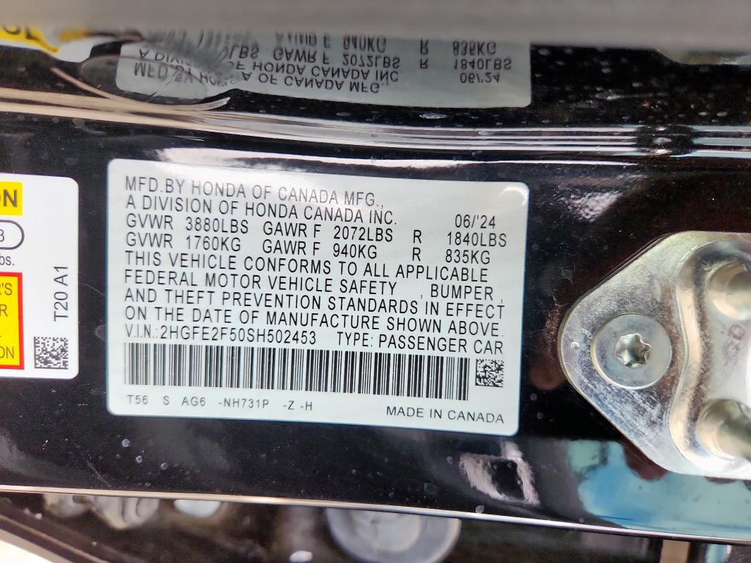 2025 HONDA CIVIC SPOR - 2HGFE2F50SH502453