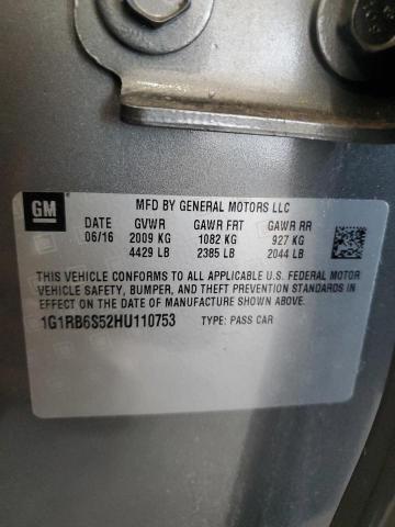 2017 CHEVROLET VOLT PREMI 1G1RB6S52HU110753