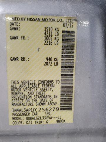 2015 NISSAN ALTIMA 2.5 - 1N4AL3AP1FC256279