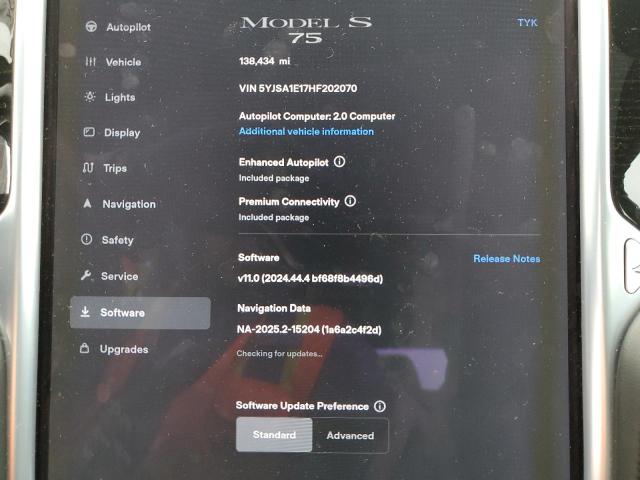 2017 TESLA MODEL S 5YJSA1E17HF202070