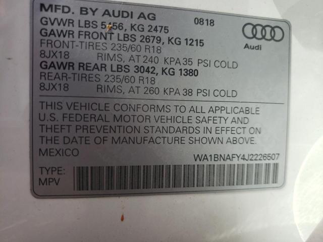 2018 AUDI Q5 PREMIUM WA1BNAFY4J2226507
