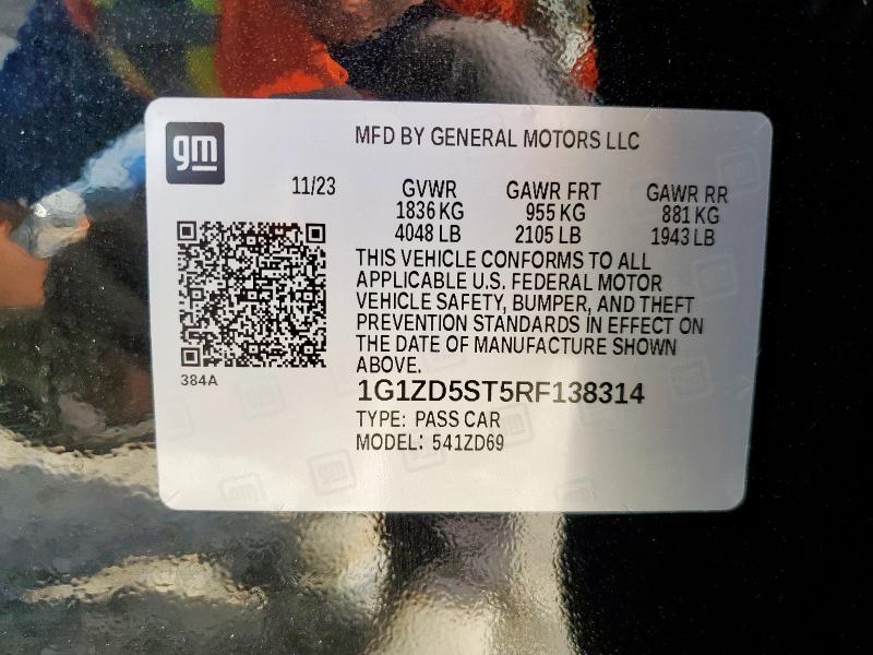 2024 CHEVROLET MALIBU LT - 1G1ZD5ST5RF138314