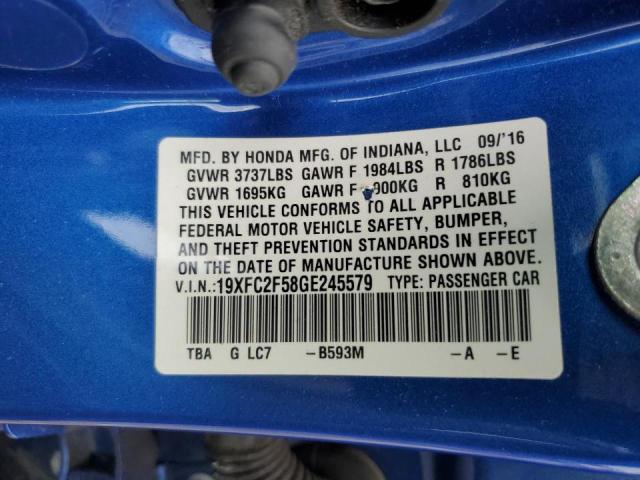 2016 HONDA CIVIC LX 19XFC2F58GE245579