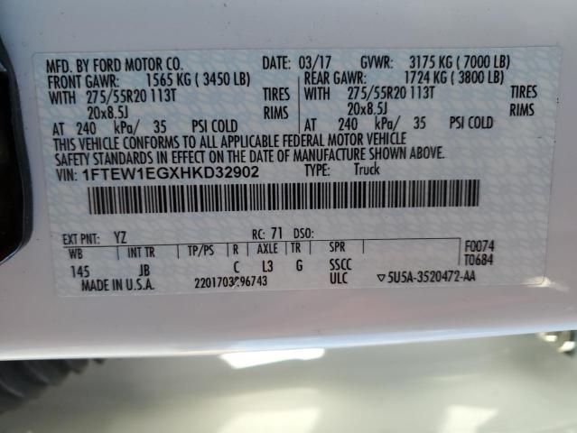 2017 FORD F150 SUPER 1FTEW1EGXHKD32902