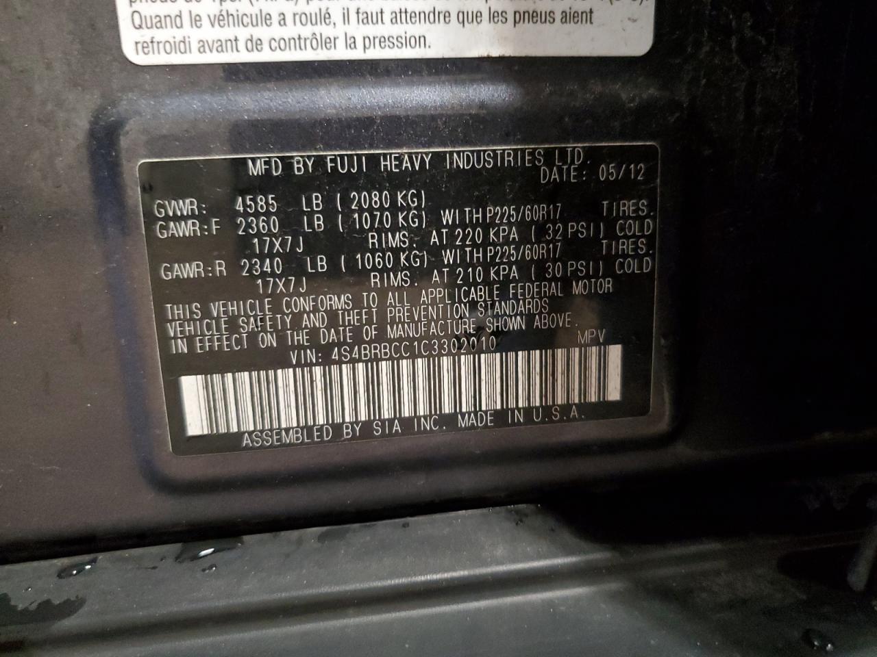 SUBARU OUTBACK 2.5I PREMIUM