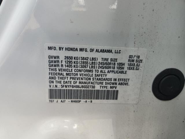 2018 HONDA PILOT EXL - 5FNYF6H86JB032730